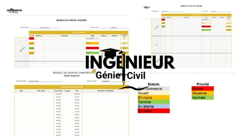 Planification et suivi de chantier avec Excel: Outil gratuit