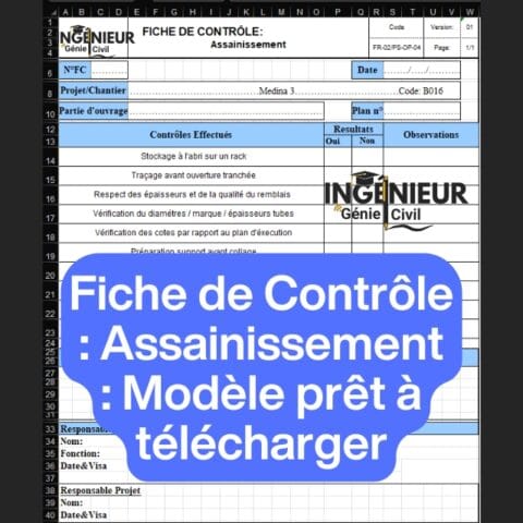 Fiche de Contrôle : Assainissement – Modèle Prêt à Télécharger