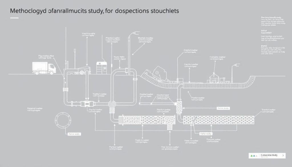 A meticulously drafted technical diagram showcasing the intricate components and infrastructure of a comprehensive drainage system for a construction project. Crisp vector illustrations depict the underground pipes, manholes, and drainage channels in precise detail, allowing the viewer to fully comprehend the methodical approach to the surveying and planning of the site's stormwater management. The clean, minimalist aesthetic is enhanced by muted, monochromatic tones, creating a sense of professionalism and expertise. Carefully placed labels and annotations elucidate the system's functionality, guiding the viewer through the essential elements of a thorough drainage study. The overall composition strikes a balance between technical precision and visual clarity, perfectly encapsulating the essence of the "Methodology of the drainage study" section.