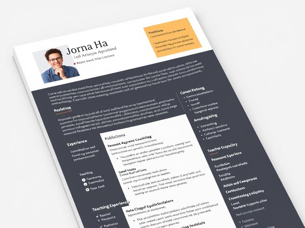 Academic CV template Word format for researchers and educators in English