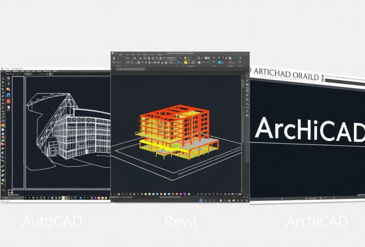Comparaison des interfaces d'AutoCAD, Revit et ArchiCAD pour projets BTP