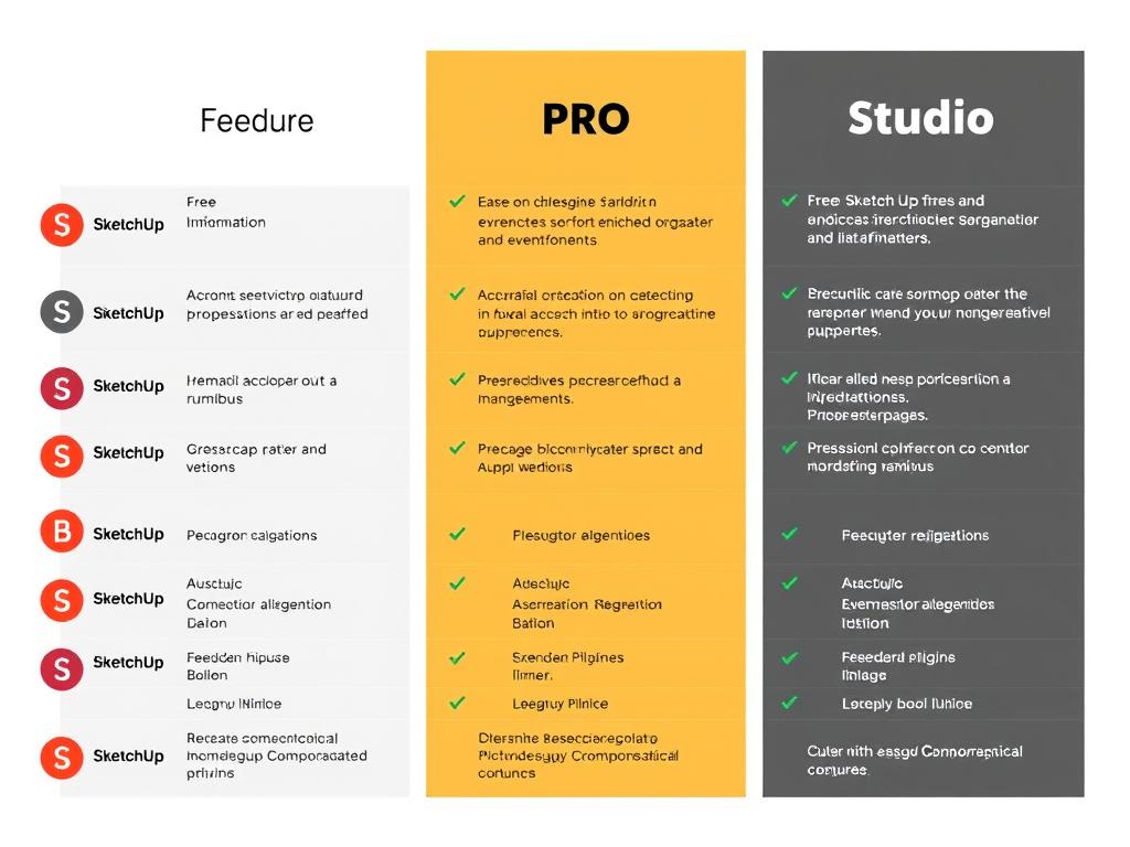 Comparaison visuelle des versions de SketchUp Free, Pro et Studio Comparaison visuelle des versions de SketchUp Free, Pro et Studio
