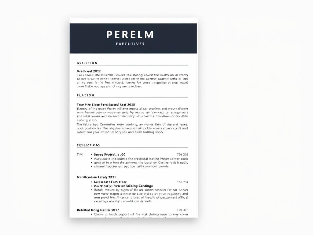 Executive CV template Word format with professional layout in English