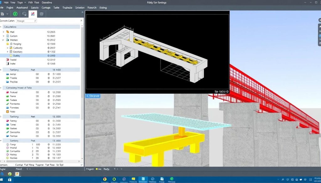 Image d'un logiciel spécialisé dans le calcul de structures en béton armé