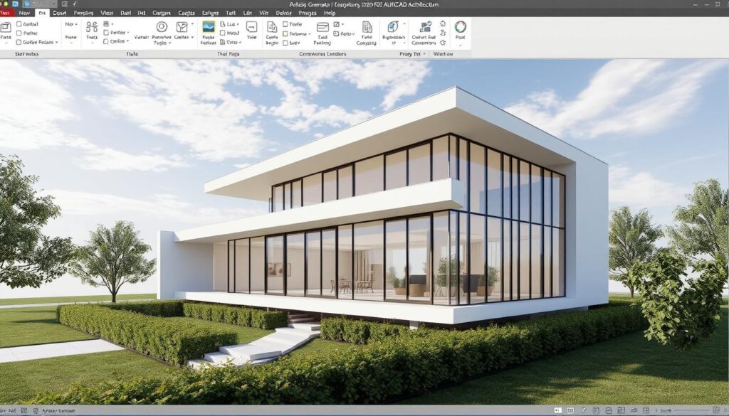 Image generation prompt for AutoCAD Architecture software
