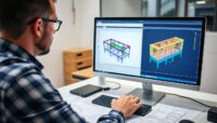 Ingénieur utilisant un logiciel de calcul structure métallique gratuit pour analyser une charpente en acier