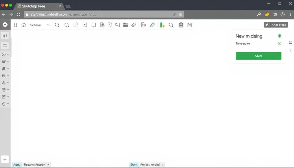 Interface de SketchUp Free dans le navigateur après connexion