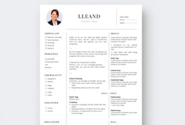 Minimalist CV template for Word with clean layout and professional design