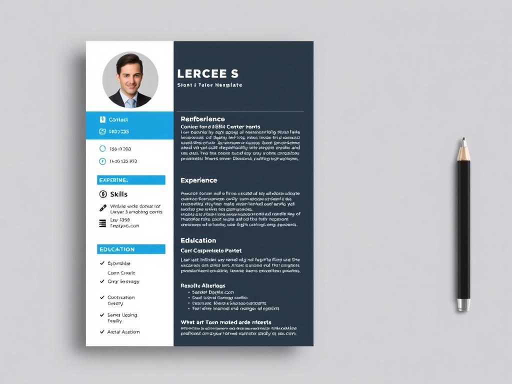 Modern two-column free editable CV template Word English version