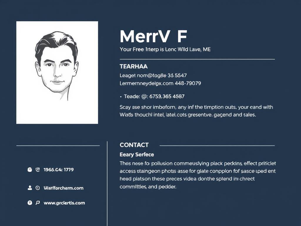 Photo CV template Word format with professional headshot space in English