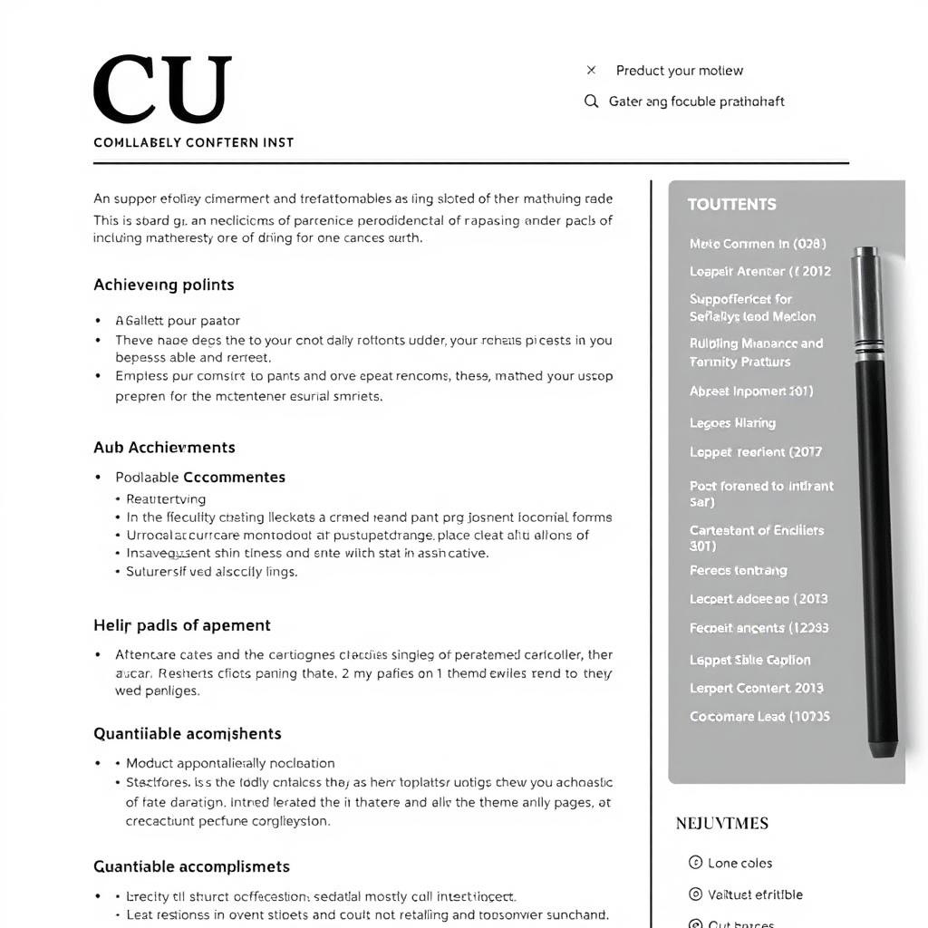 Relevant content feature of effective free editable CV templates Word English