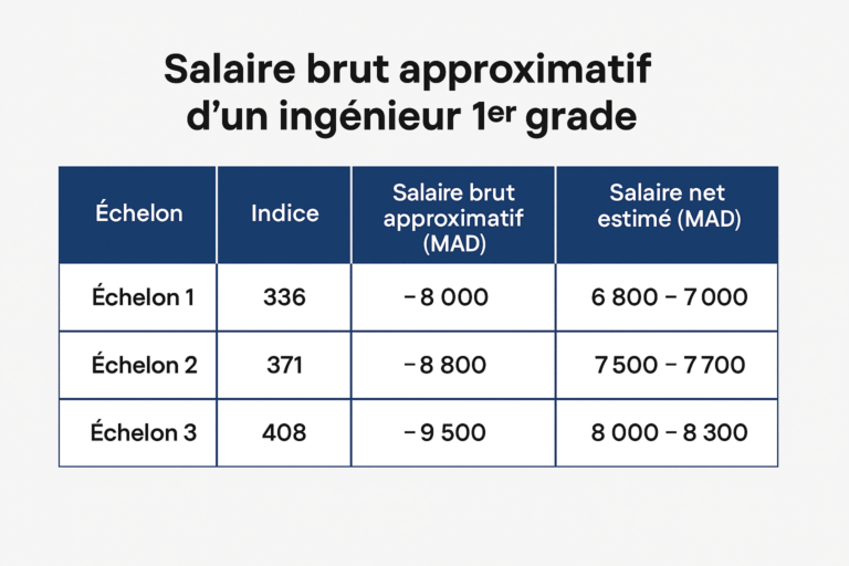 Quel est le salaire d’un ingénieur de 1er grade au Maroc ?