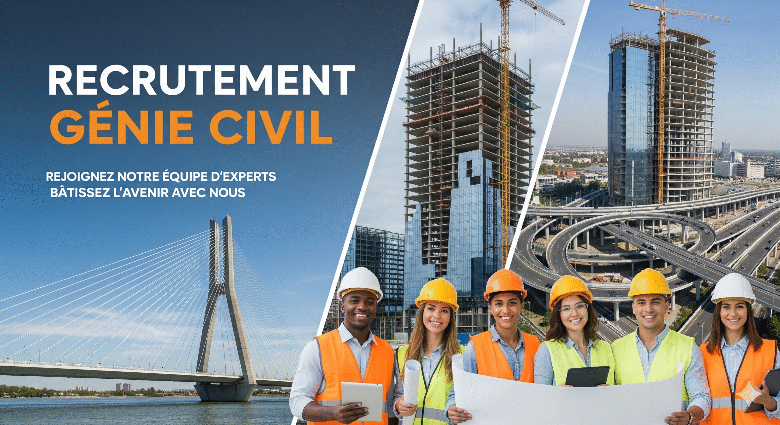 Professionnels du génie civil discutant de recrutement