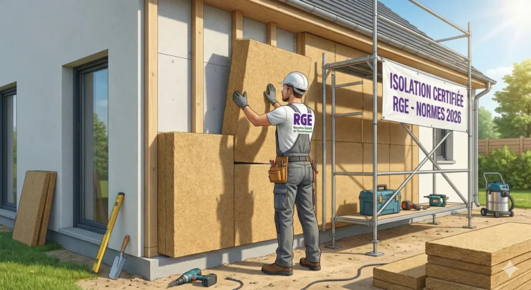 Artisan RGE réalisant des travaux d'isolation thermique certifiée