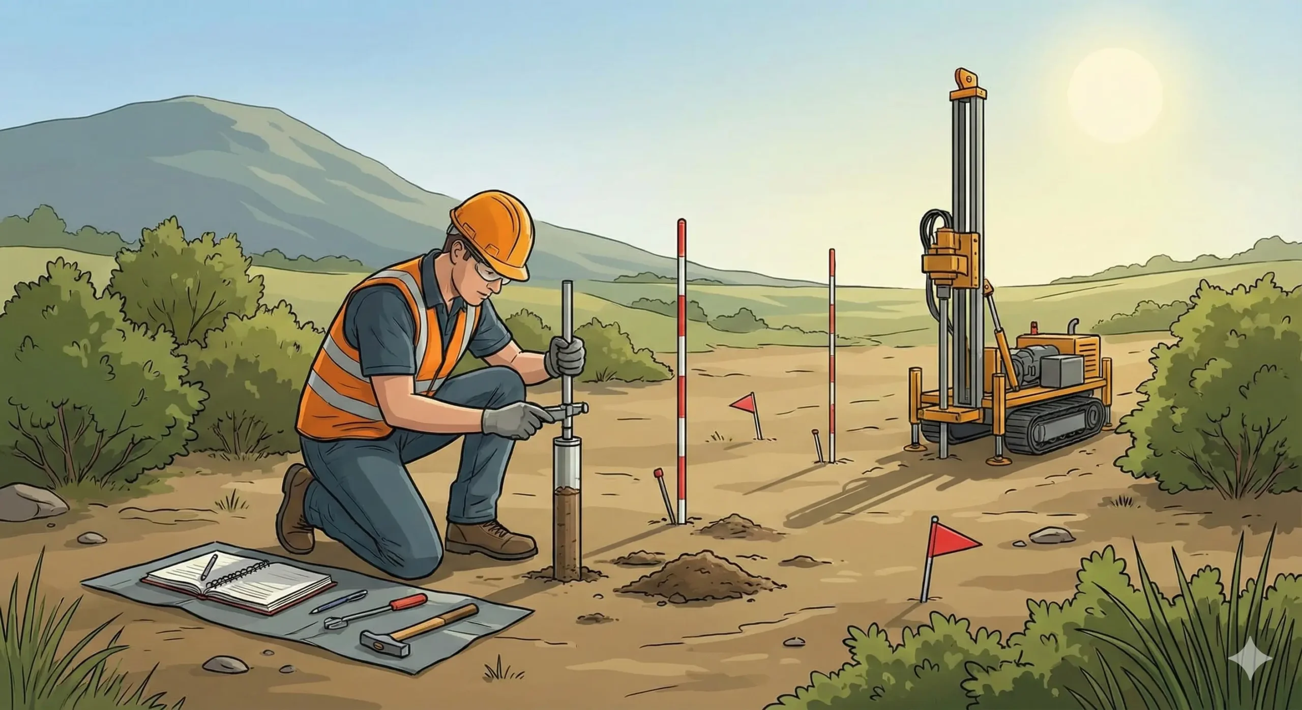 Étude de sol G1 sur un terrain avec ingénieur géotechnicien
