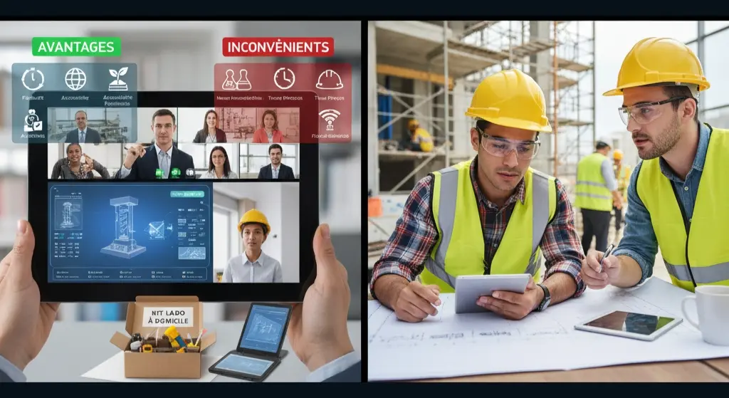 Session de mentorat virtuel entre un ingénieur civil expérimenté et un étudiant à distance
