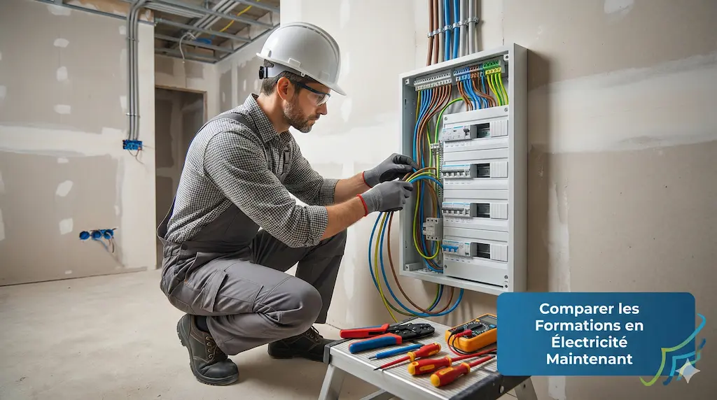 Formateur expérimenté enseignant les protocoles de sécurité électrique à des stagiaires sur un chantier de construction Formateur expérimenté enseignant les protocoles de sécurité électrique à des stagiaires sur un chantier de construction