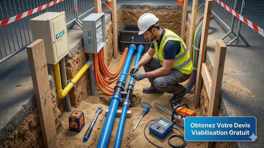 Plan d'implantation des réseaux de viabilisation : eau, assainissement, électricité et routes d'accès Plan d'implantation des réseaux de viabilisation : eau, assainissement, électricité et routes d'accès