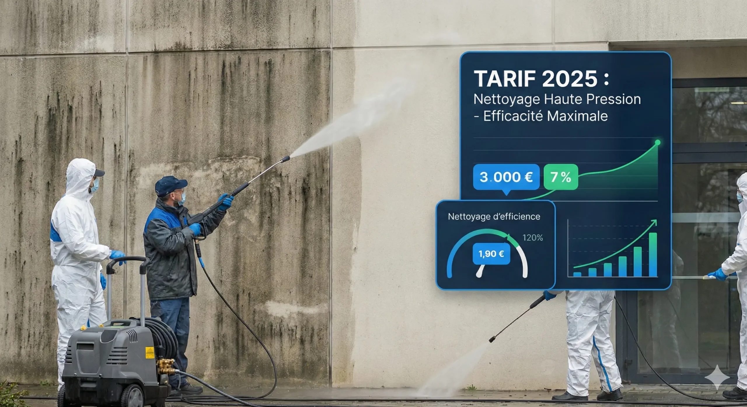 Nettoyage façade haute pression tarif et efficacité 2025