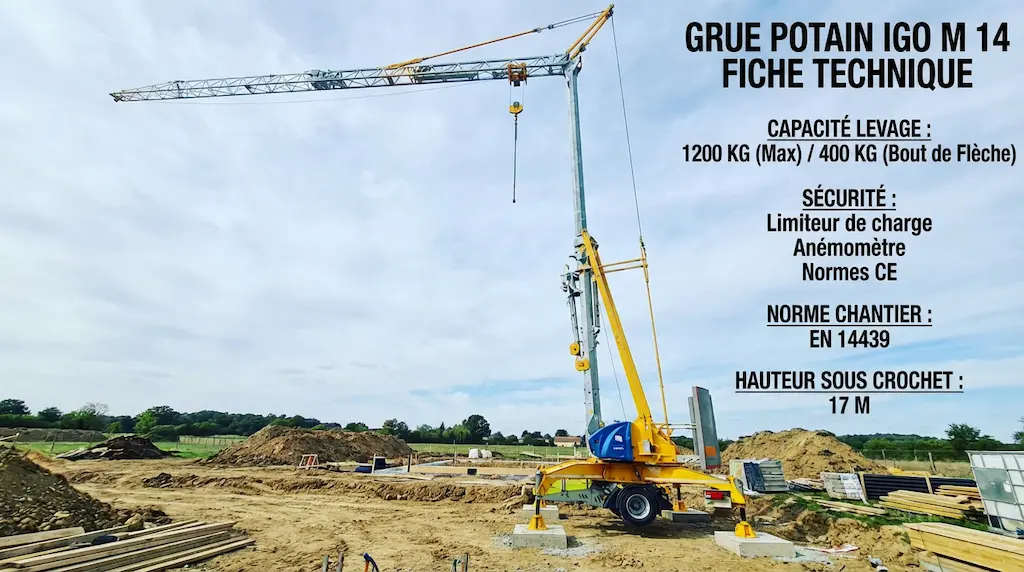 Potain Igo M 14 : Fiche Technique, Capacités et Sécurité