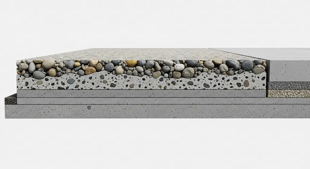 bton dsactiv coupe latérale béton désactivé distribution gravier