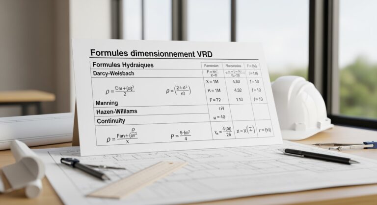 Formules Dimensionnement VRD : Guide Complet pour Réseaux EU & EP (2026)