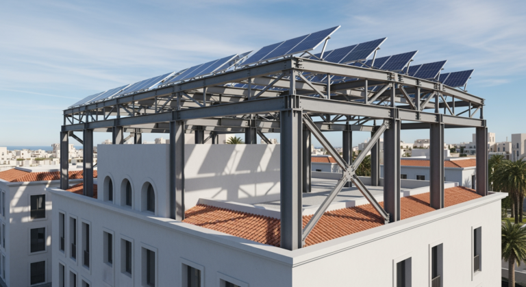 Note de Calcul Structure Métallique Photovoltaïque (Eurocode 3) – R+5 (Guide 2026)