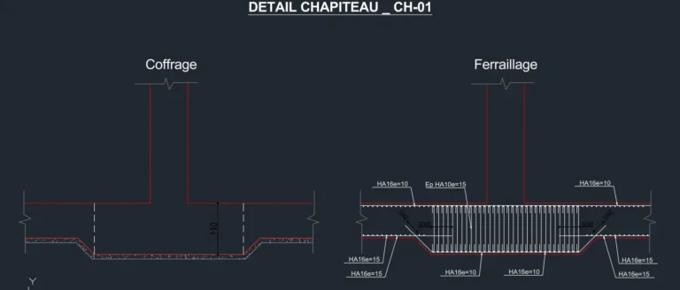 Coupe de DETAIL CHAPITEAU _ CH-01